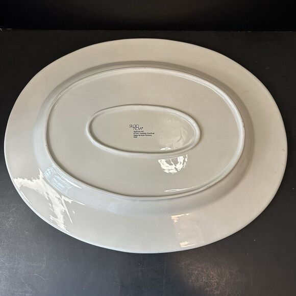 Studio Nova Holiday Cardinal Christmas 20" Oval Serving Platter KT547 Vintage - Picture 2 of 15